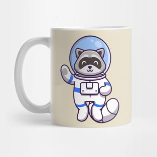 Cute Raccoon Astronaut Waving Hand Mug